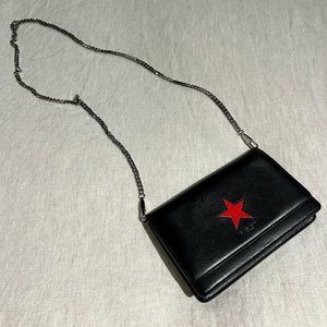 Leather handbag / wallet on chain